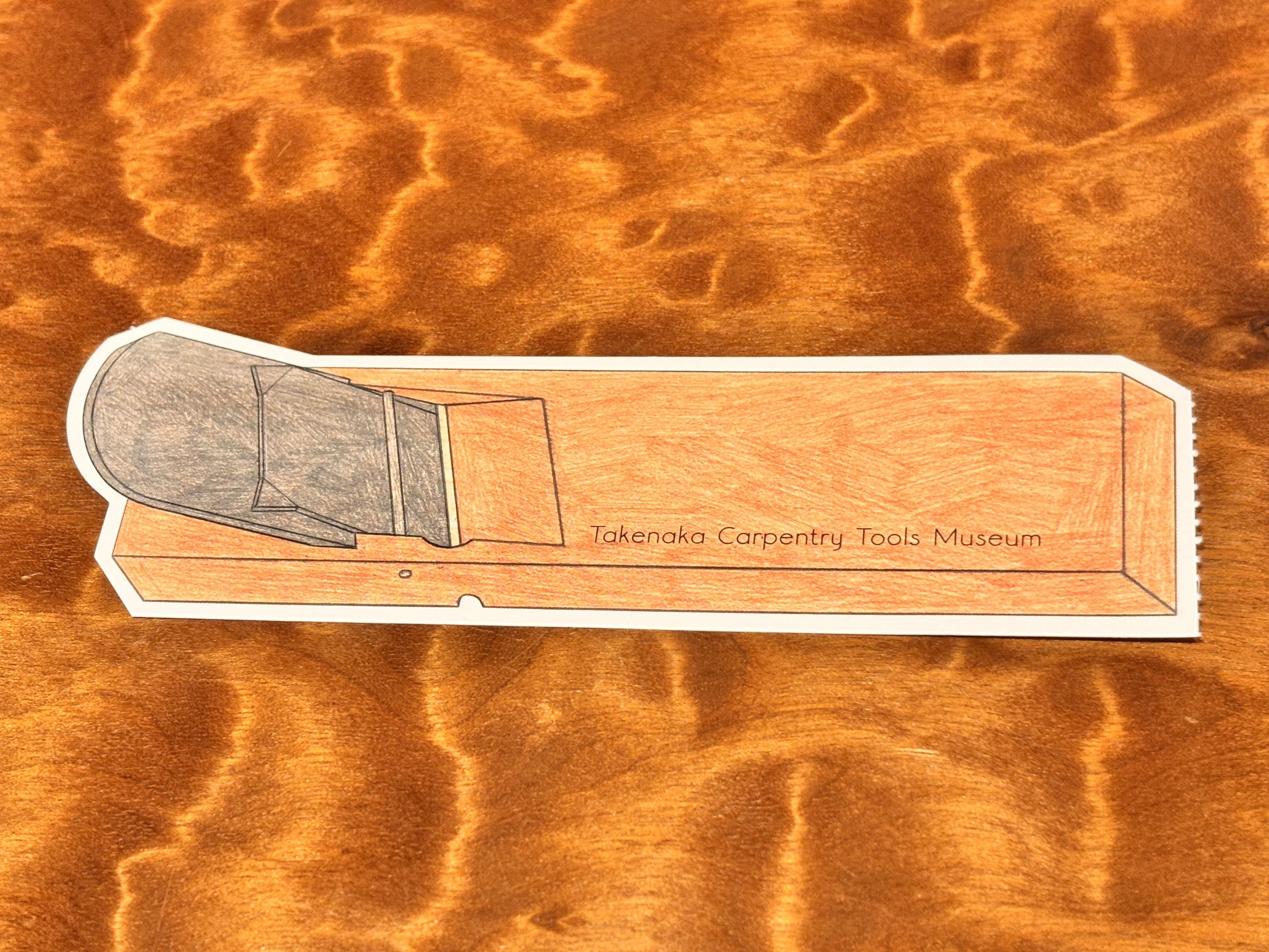 Kanna-shaped admission ticket at the Takenaka Carpentry Tools Museum